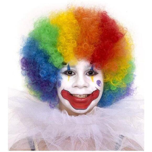 Unbranded Other - Girls Rainbow Clown Wig Costume Hair Halloween Party Fun Colorful Kids Wig